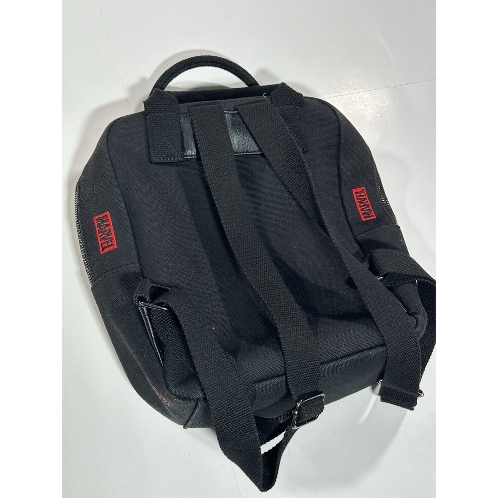 Loungefly Disney Marvel Red Embroidered Black Canvas Square Backpack Bag Pack - Picture 7 of 12